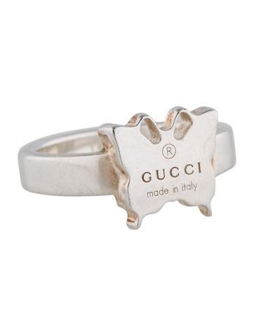 sterling silver gucci butterfly ring|paved silver gucci nail ring.